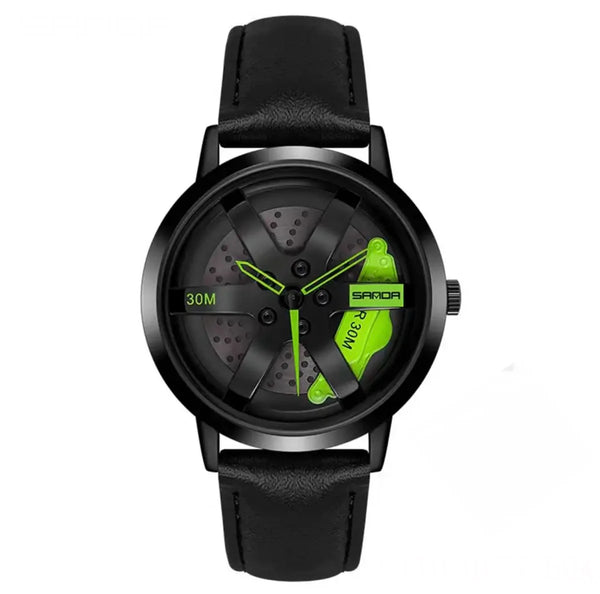 GYRO R30M WHYL - The Alloy Wheel Watch With Rotating Alloy Wheel and Pure Leather Strap